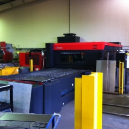 The Â£1 million flat bed lazer cutter used to cut blanks for the Thermovent body - with CNC folder in the rear.