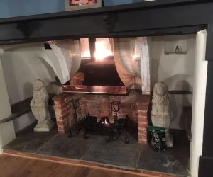 after open fireplace copper canopy copper inglenook canopy and steel firebasket