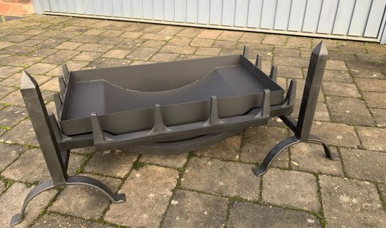 Bespoke fire grate with pointed fire dogs. IMG_6170 Bespoke Fireplaces